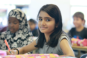 Student in a classroom