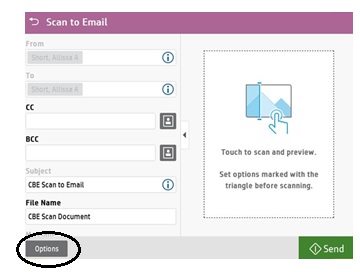 Select Options Button