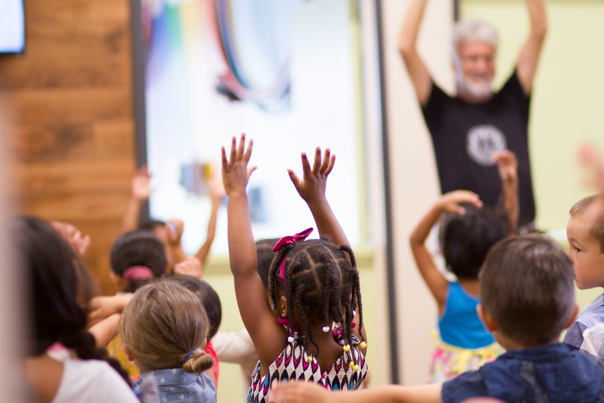 Volunteer with students