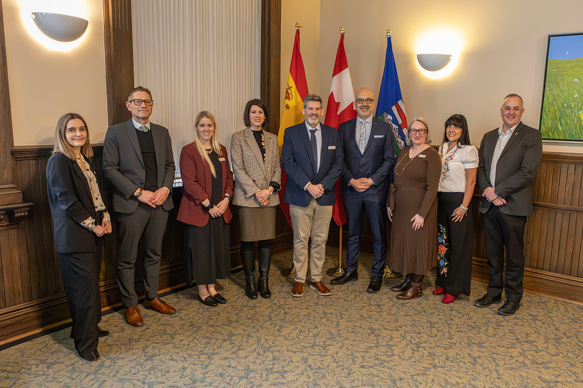 Signing of the new International Spanish Academy agreement with representatives from ISA, Alberta Education and CBE