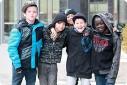 Students outside in downtown Calgary